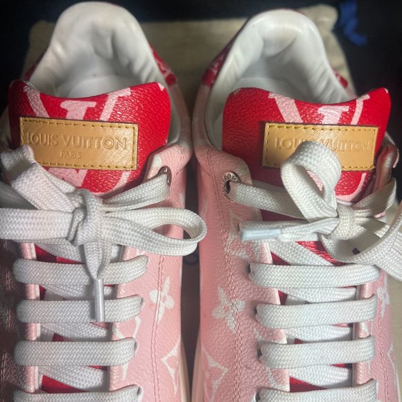 Louis Vuitton Pink & Red Sneakers Size 7.5 - Picture 4 of 8